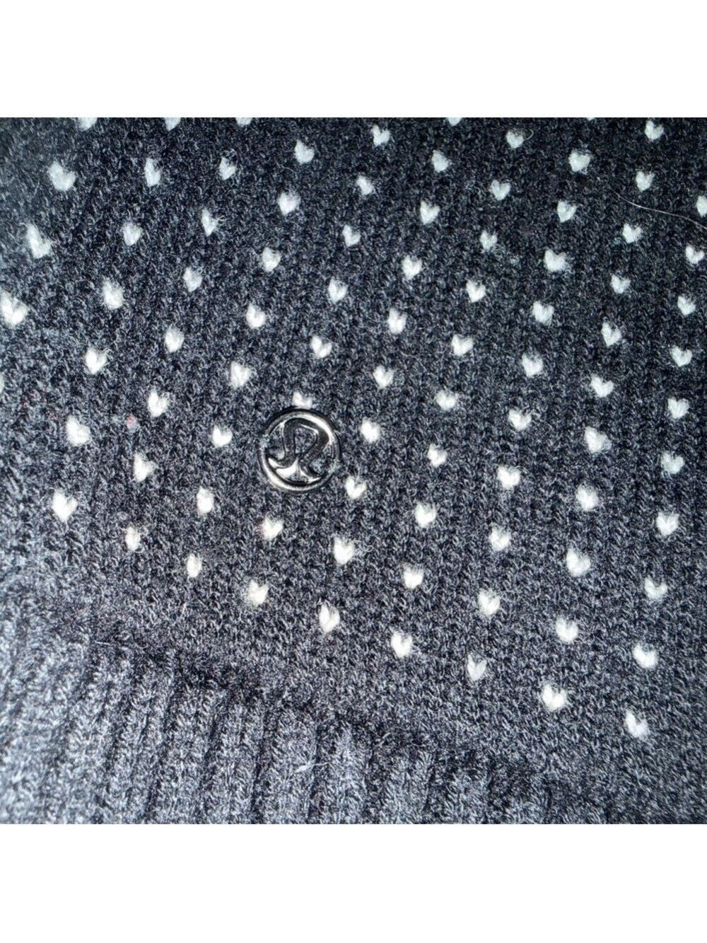 Lululemon Yogi Crew Neck Sweater Black with Hearts - Picture 4 of 5